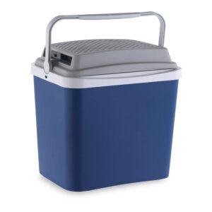 Nevera de camping termoeléctrica 12 v, 24 l, color azul, 40 x 39,5 x 41 cm