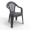 Silla apilable menorca, color antracita, 54 x 58 x 86 cm