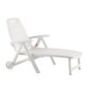 Tumbona plegable con ruedas, antibes, color blanco, 188 x 79 x 94 cm