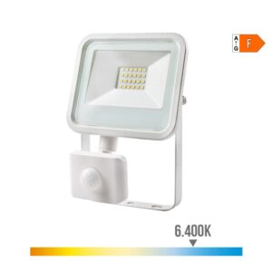 Foco proyector led con sensor de presencia 20 w, 1520 lm, 6400 k, luz fría 12,4 x 4,5 x 15,8 cm