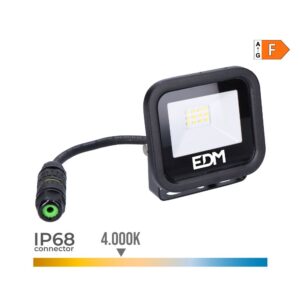 Foco proyector led 10 w 800 lm 4000 k luz día, black series 9,2 x 8,1 x 2,7 cm