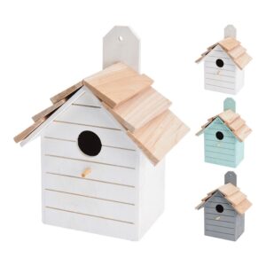 Casa de pájaros de madera, colores surtidos, 16 x 11 x 22 cm