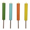 Vela solar efecto llama ø4 x 90 cm colores surtidos