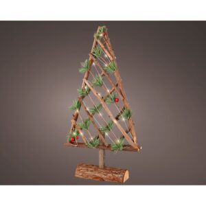 Árbol decorativo microled de madera, 48 cm