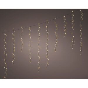 Cortina led parpadeante, 256 leds, 375x60cm blanco cálido.