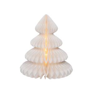 Árbol blanco de papel, 40 leds, ø42 x 48 cm