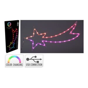 Estrella rgb 35 leds, multifunción, interior, 25 x 0,6 x 60 cm