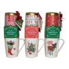 Taza de navidad con galletas y chocolate en polvo. 3 modelos variados