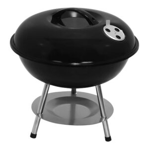 Barbacoa de carbón 3 patas, negra, ø36 x 38 cm