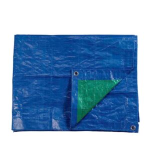 Toldo polietileno de doble cara color azul/verde, densidad 90 g / m², 6 x 10 m