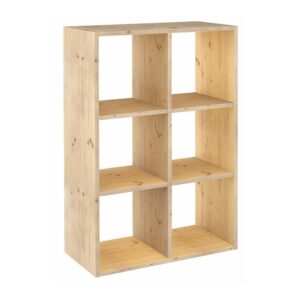 Estanteria modular 6 cubos dinamic pino macizo 70,8 x 33 x 105,4 cm