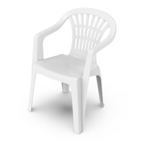 Silla apilable lyra color blanco respaldo bajo 56 x 54 x 80 cm