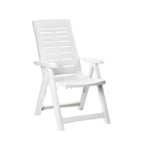 Silla plegable multiposicionnes color blanco 60 x 61 x 109 cm