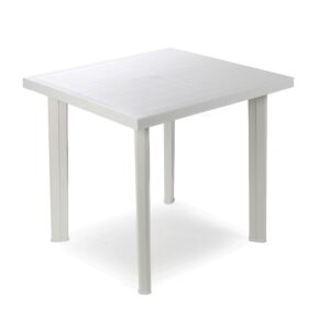 Mesa cuadrada fiocco color blanco para exterior 80 x 75 x 72 cm