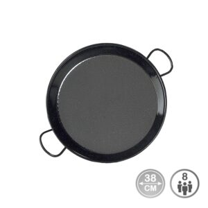 Paellera tradicional de acero esmaltado ø38 cm (8 personas)