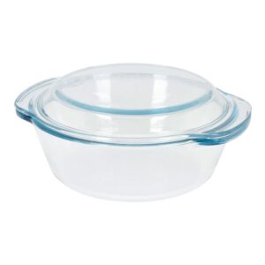 Fuente redonda de cristal con tapa 1,5l ø23,4 x 20,7 x10 cm