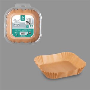 Papel cuadrado freidora aire 16 x 16 x 4,5 cm