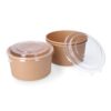 Envase de cartón redondo con tapa 1000cc, 3 uds