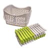Cesto rigido con 24 pinzas 19 x 14,5 x 11 cm