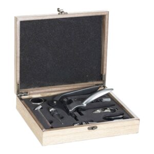 Estuche de madera sommelier 9 piezas