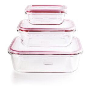 Set 3 fiambreras borosilicato 180 ml, 650 ml, 1500 l