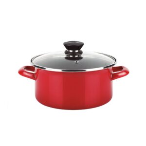 Olla optimax + tapa roja acero aisi 430 ø18 x 10cm