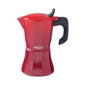 Cafetera petra roja de aluminio de 9 tazas