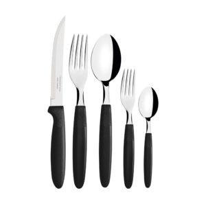 Cubertería 30 piezas negro