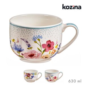Tazón con diseño de flores modelos variados 630 ml