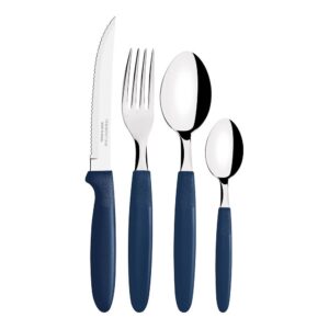 Cubertería 25 piezas ipanema mango azul