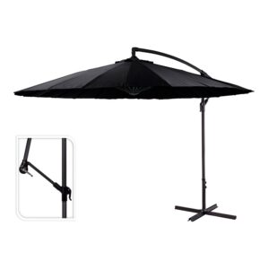 Parasol excéntrico ø300 cm altura maxima 3 m color: negro