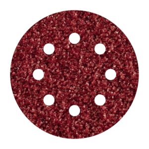 Hojas de lijar adhesivas de corindón perforadas, ø125 mm, grano 40, pack 5 uds