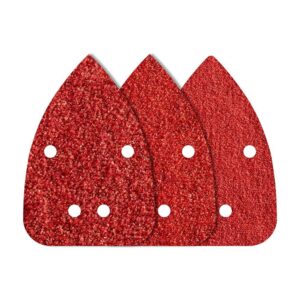 Hojas de lijar adhesivas de corindón perforadas, 96 x 136 mm, grano 80/120/240, pack 10 uds