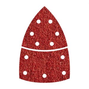 Hojas de lijar adhesivas de corindón perforadas triangular, grano 120, pack 10 uds