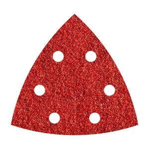 Hojas de lijar adhesivas de corindón perforadas, 95 mm, grano 120 delta, pack 5 uds