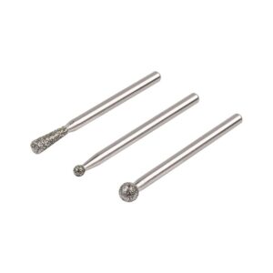 Muelas de diamante esféricas y cónicas, set 3 uds