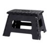 Banqueta plegable negra, 35 x 28,5 x 22 cm