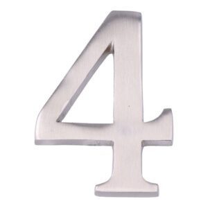 Número 4 niquel mate 10cm fijación invisible