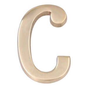 Letra c latón pulido 10cm fijación invisible edm