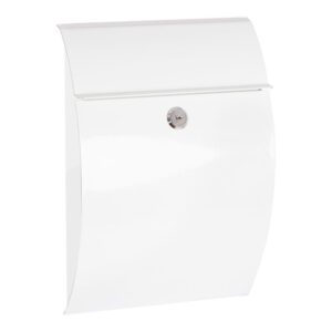 Buzón individual exterior, pequeño, galan, acero, blanco, 21 x 7,5 x 29 cm