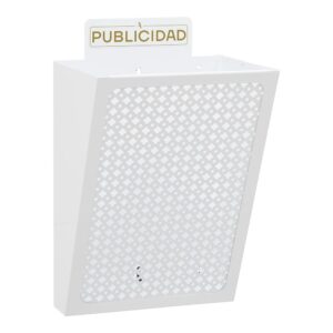Cesta de publicidad e2304, acero, blanco, 22 x 19 x 35,5 cm