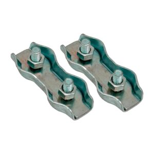 Sujetacable plano doble sjt02, 5 mm, galvanizado, blister 2 uds