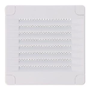 Rejilla ventilación cuadrada con tapones y mosquitera 100x100x7mm abs blanca