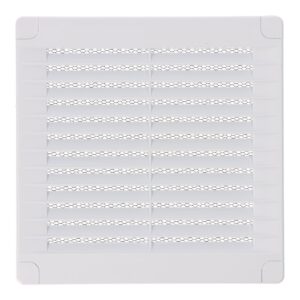 Rejilla ventilación cuadrada con tapones y mosquitera 150x150x7mm abs blanca