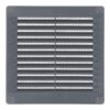 Rejilla ventilación cuadrada con tapones y mosquitera 150x150x7mm abs gris