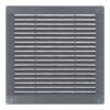 Rejilla ventilación cuadrada con tapones y mosquitera 200x200x7mm abs gris