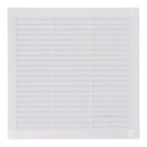 Rejilla ventilación cuadrada con tapones y mosquitera 250x250x7mm abs blanca