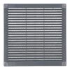 Rejilla ventilación cuadrada con tapones y mosquitera 250x250x7mm abs gris