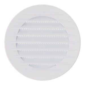 Rejilla ventilación redonda empotrable con mosquitera ø80mm abs blanca