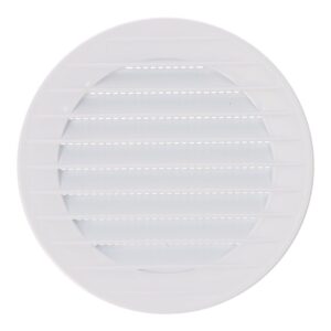 Rejilla ventilación redonda empotrable con mosquitera ø90mm abs blanca